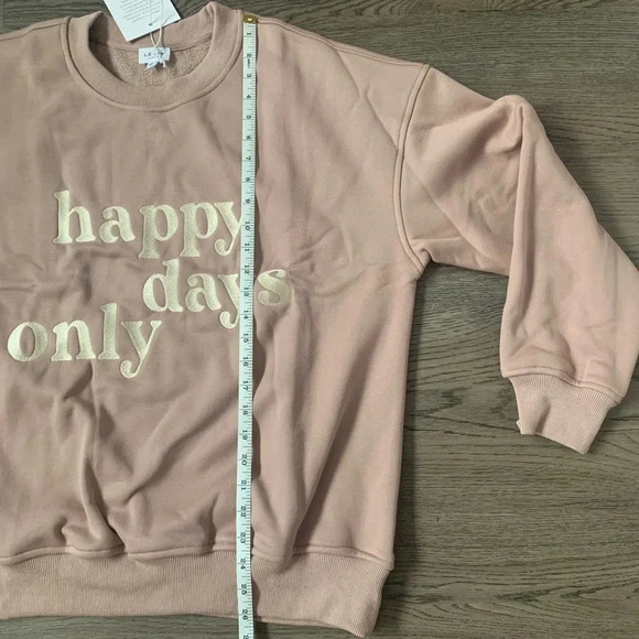 Le Lis Happy Days Only Embroidered Oversized Sweatshirt - Size S - Cocoa - NWT - Picture 11 of 11